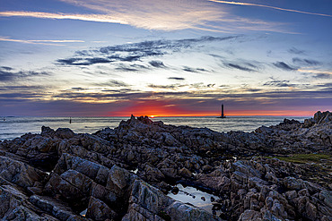 Goury lighthouse or La Hague lighthouse, Manche, France