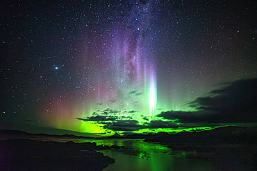 Aurora Australis seen from Mayes Island. Kerguelen Archipelago.