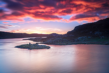 Sunrise over Hurley Bay, Grande Terre, Kerguelen archipelago.