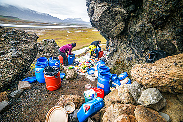 Inventory of supplies from the Puy Saint Theodule cave. Grande Terre, Kerguelen archipelago.