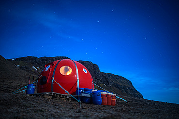 The Port Elisabeth hut. Val Studer, Courbet Peninsula, Kerguelen archipelago.