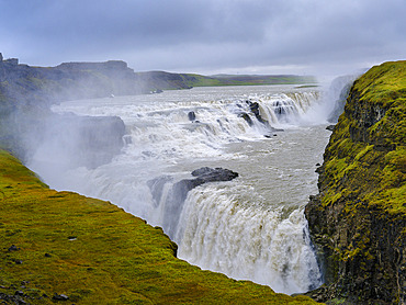 Gullfoss part of Golden Circle tourist route during autumn. Europe, Northern Europe, Iceland