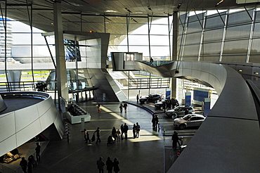 BMW extradition and event centre inner view modern architecture Munich Bavaria Germany