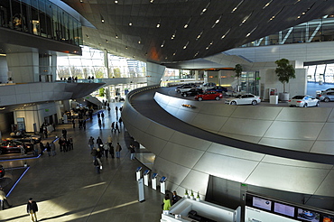 BMW extradition and event centre inner view modern architecture Munich Bavaria Germany