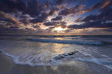 groyne in Baltic sea water surf foam sky with clouds sun nature mood Mecklenburg-Vorpommern Germany Nature Scenery