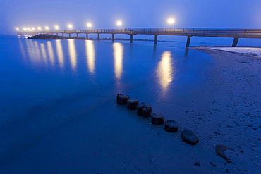 pier of Wustrow at night mood Wustrow Mecklenburg-West Pomerania Germany