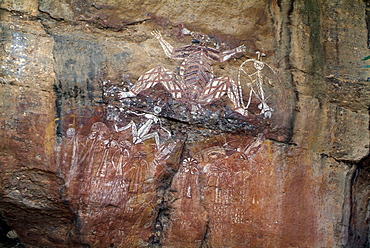 aborigine wall paintings on Nourlangie Rock in Northern Territory Kakadu Nationalpark Nourlangie Rock Nothern Territory Australien