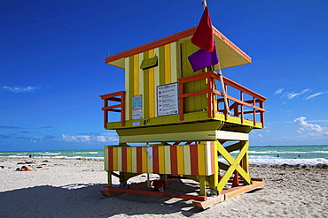 lifeguard watch tower at beach Miami Beach Florida