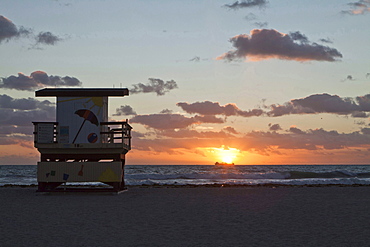 sunrise at beach of Miami Beach Florida USA