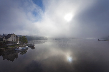 landscape lake in the morning at sunrise Thuringia