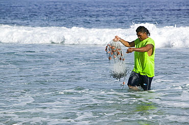 Fisherman on Funafuti Atoll, Tuvalu, Pacific