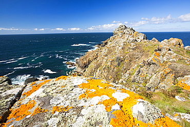 Lichen covered rocks on Gurnards Head near Zennor, Cornwall, UK.