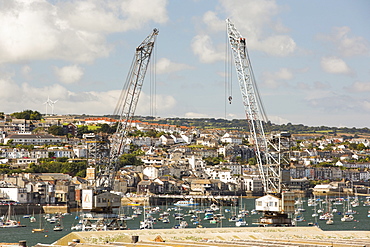 The docks in Falmouth, Cornwall, UK.