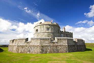 Henry VIII's Fort at Pendennis Castle, a fortress that has protected Cornwall from invasion for 450 years, Falmouth, UK.