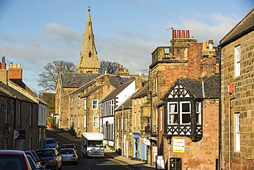 Alnmouth main street, Northumberland, UK.