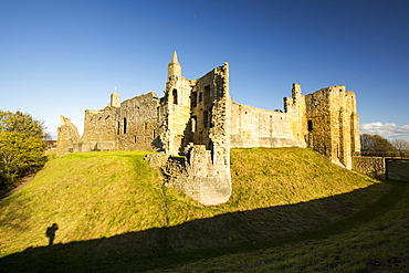 Warkworth Castle in Northumberland, UK.