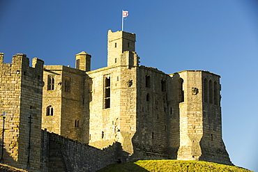 Warkworth Castle in Northumberland, UK.