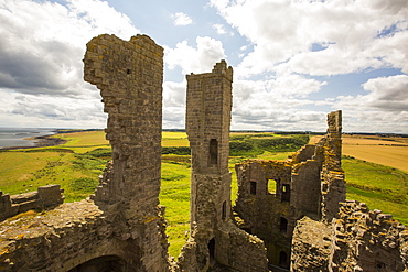 Dunstanburgh Castle near Craster in Northumberland, UK.