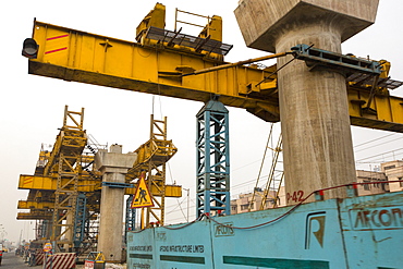 The Metro system being expanded in Calcutta, India,