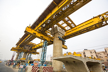 The Metro system being expanded in Calcutta, India,