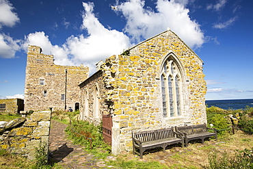 St Cuthberts Chapel on Inner Farne, in the Farne Islands, Northumberland, UK.