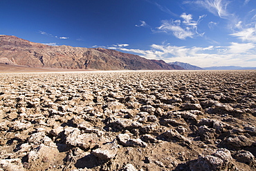 The Devils Golf course in Death Valley which is the lowest, hottest, driest place in the USA, with an average annual rainfall of around 2 inches, some years it does not receive any rain at all.