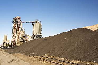 A cement works at Tehachapi Pass California, USA, Cement production is one of the most carbon hungry industrys on the planet.