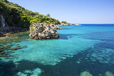 A rocky cove near Sivota, Greece.