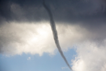 A tornado water spout casued by a severe thunder storm over Sivota, Greece,