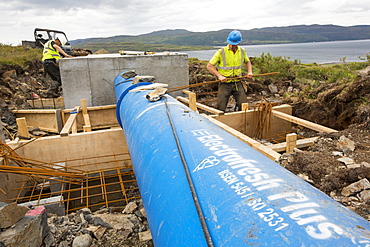 A 700 Kw hydro power plant being constructed on the slopes of Ben more, Isle of Mull, Scotland, UK.