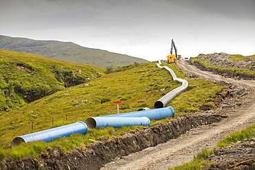 A 700 Kw hydro pwer scheme being constructed on the slopes of Ben More on Mull, Scotland, UK.