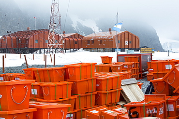 Supplies at Base Orcadas which is an Argentine scientific station in Antarctica, and the oldest of the stations in Antarctica still in operation. It is located on Laurie Island, one of the South Orkney Islands, just off the Antarctic Peninsular. The Antarctic Peninsular is one of the fastest warming places on the planet.