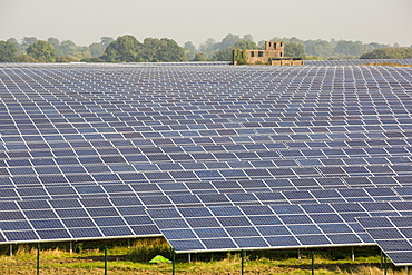 Wymeswold Solar Farm the largest solar farm in the UK at 34 MWp, based on an old disused second world war airfield, Leicestershire, UK. It contains 130,000 panels and covers 150 acres.