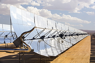 The 354 megawatts SEGS plant at Kramer Junction is the second largest solar thermal power plant in the world, mojave Desert, California, USA.