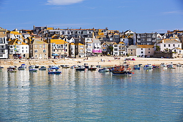 St Ives harbour at high tide, Cornwall, UK.