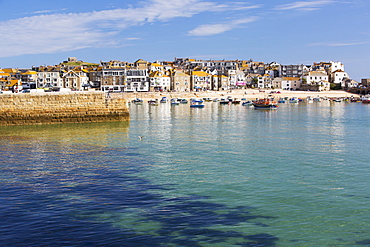 St Ives harbour at high tide, Cornwall, UK.