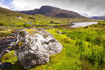 An old whaleing station on loch a Siar on the Isle of Harris, Outer Hebrides, Scotland, UK.