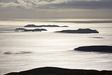 The Summer Isles off Ullapool in the Highlands, Scotland, UK, from Ben Mor Coigach.