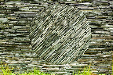 An Andy Goldsworthy art instalation in a sheep fold at Tilberthwaite, Lake District, Cumbria, England, United Kingdom, Europe