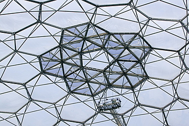 The roof of the tropical biome at the Eden Project, Cornwall, England, United Kingdom, Europe