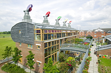 Bedzed the UK's largest eco carbon neutral housing complex in Beddington, London, England, United Kingdom, Europe