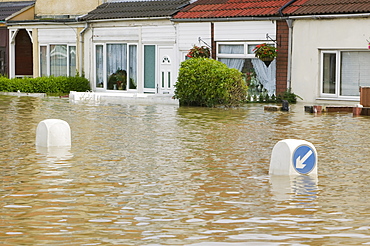 The village of Toll Bar one of many places hit by unprecedented floods in June 2007, near Doncaster, South Yorkshire, England, United Kingdom, Europe