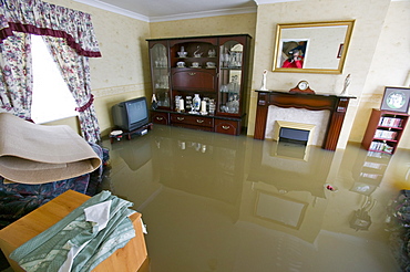 The village of Toll Bar one of many places hit by unprecedented floods in June 2007, near Doncaster, South Yorkshire, England, United Kingdom, Europe