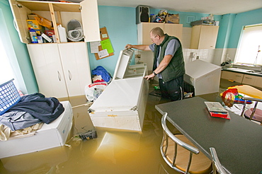 The village of Toll Bar one of many places hit by unprecedented floods in June 2007, near Doncaster, South Yorkshire, England, United Kingdom, Europe