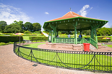 Barrow in Furness park with a newly constructed bandstand, Cumbria, England, United Kingdom, Europe