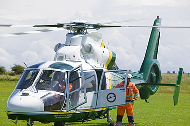 An air ambulance, Cumbria, England, United Kingdom, Europe