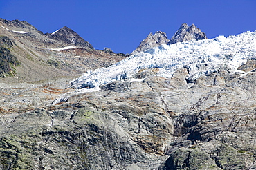 The Tour glacier above Chamonix, Haute Savoie, France, Europe