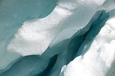 The Argentiere Glacier, like most Alpine glaciers it is retreating rapidly due to global warming, Chamonix, Haute Savoie, France, Europe