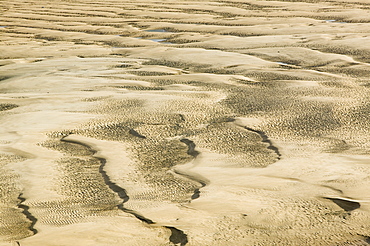 A sand bar at low tide at the mouth of the Camel estuary near Padstow, Cornwall, England, United Kingdom, Europe