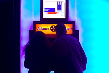 A cash machine at an Alliance and Leicester building society branch in Loughborough, Leicestershire, England, United Kingdom, Europe